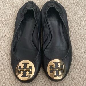 Tory Burch black Minnie Travel Ballet flat